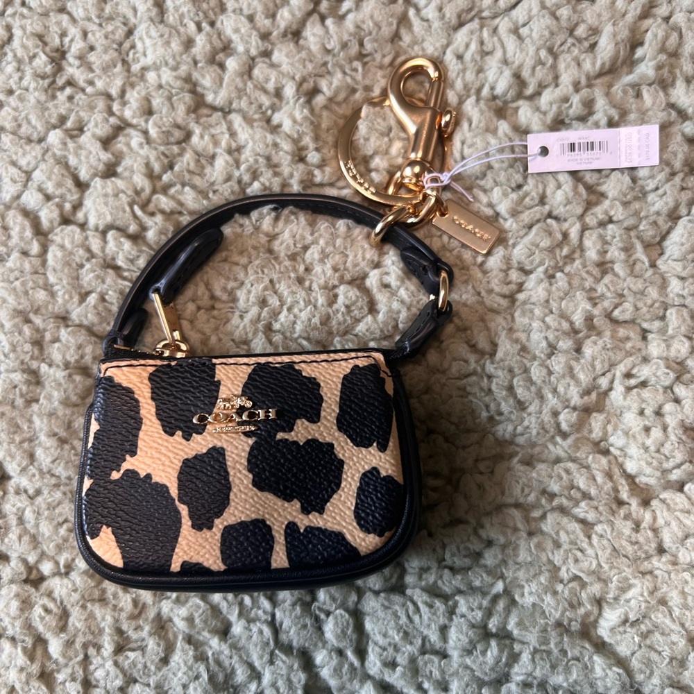 Coach Black and Tan Animal Print charm